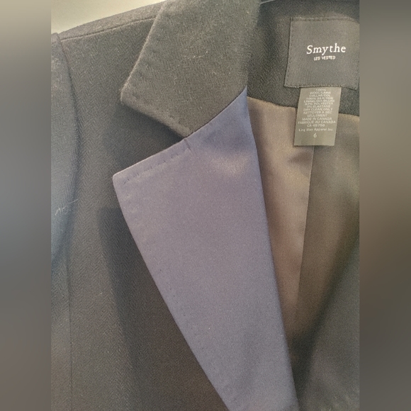 Smythe Stitched Cuff Two Tone Wool Blazer Size 6 - Picture 7 of 10